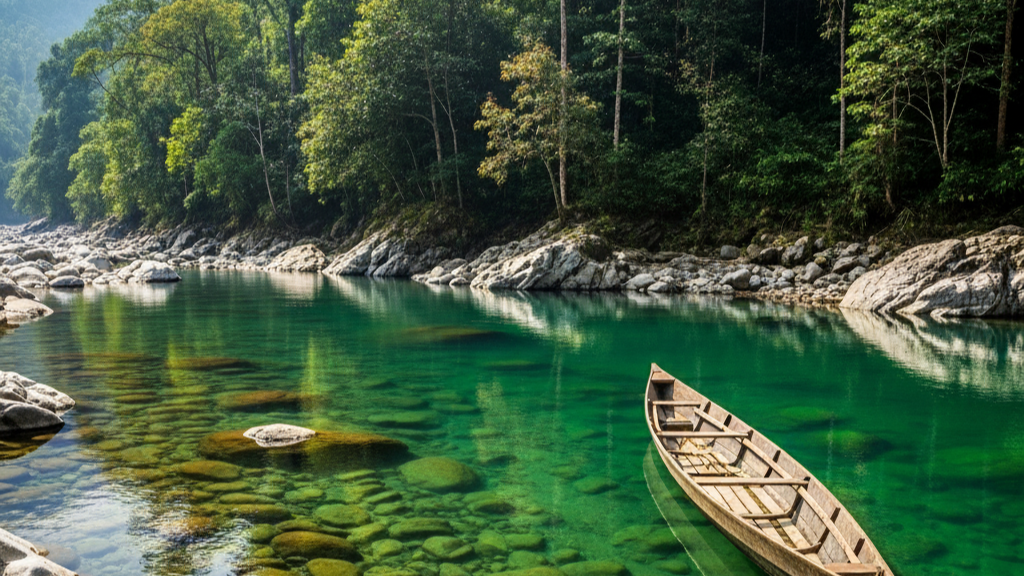 Mawlynnong Village, Meghalaya – Cleanest Village Asia 2025 dwaki river