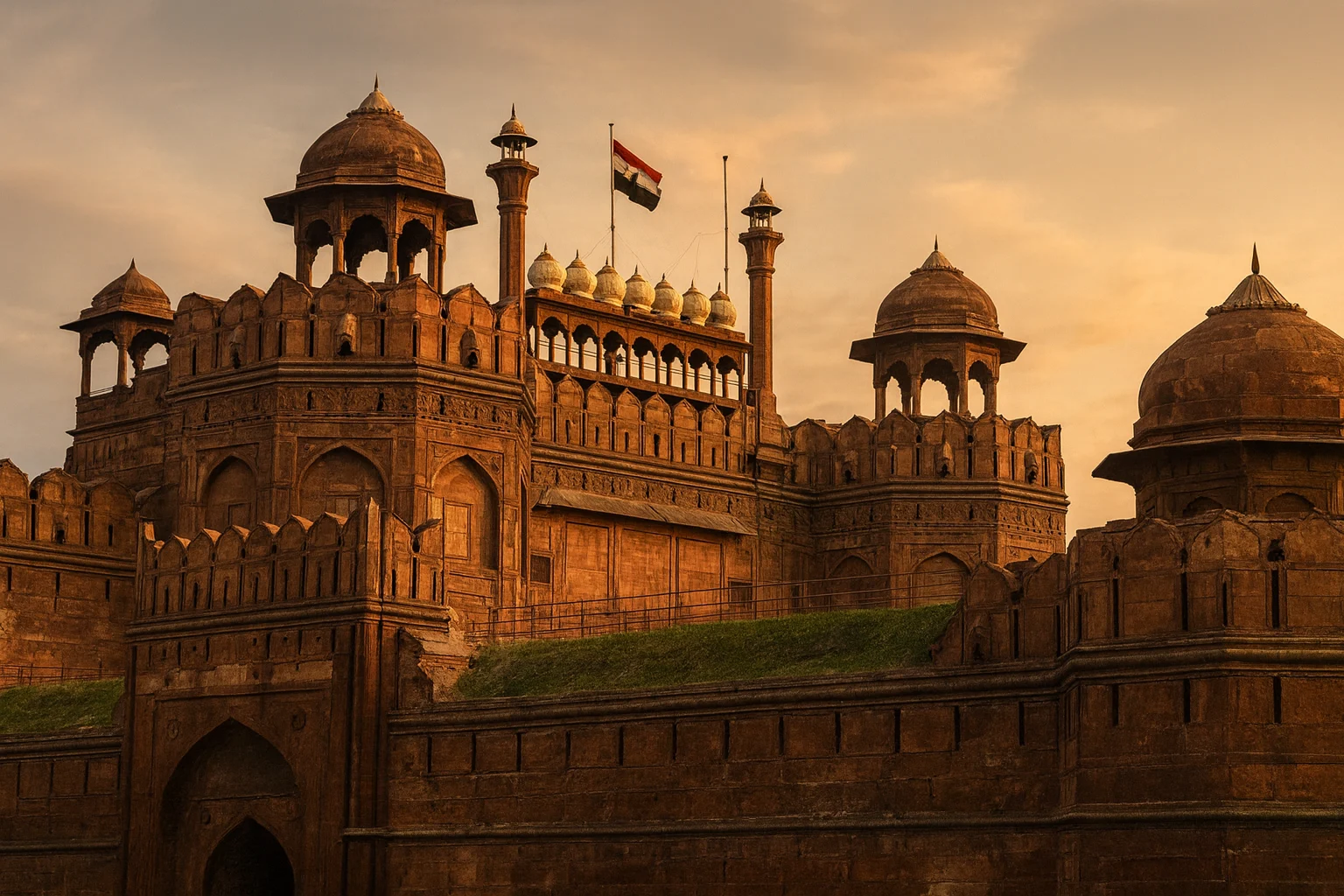 Red Fort (Lal Qila), Delhi — sunset view of the ramparts India travel guide for first - time travellers