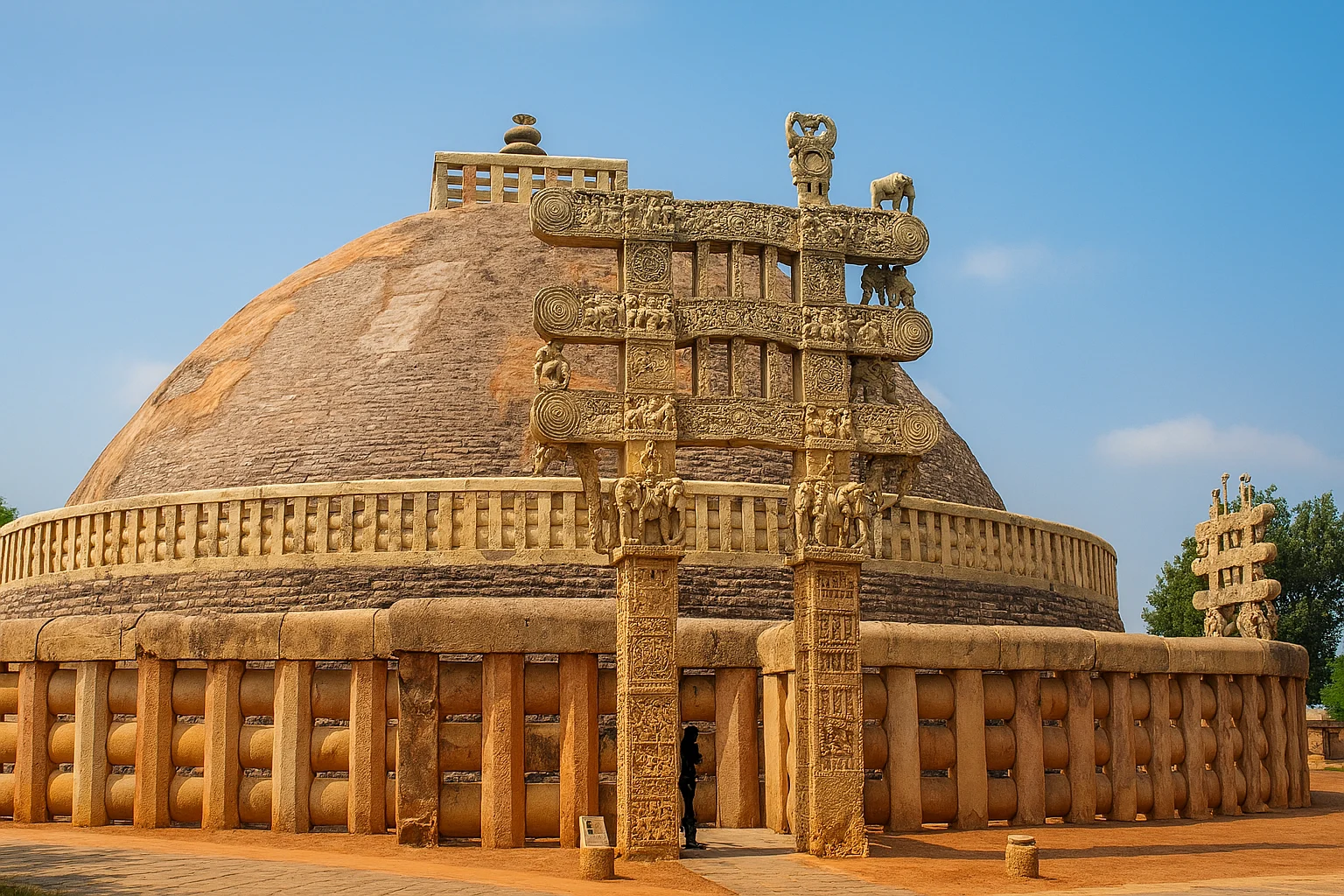 Sanchi Stupa — ancient Buddhist stupa, Sanchi (UNESCO) Sanchi Stupa and carved torana gateways at Sanchi, Madhya Pradesh, India — ancient Buddhist monument (UNESCO)