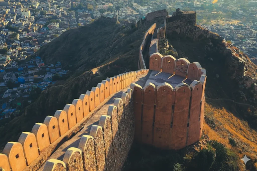Nahargarh Fort: Jaipur's Majestic Hilltop Guardian. Nahargarh Fort Jaipur defensive wall panoramic views historical fortress guide