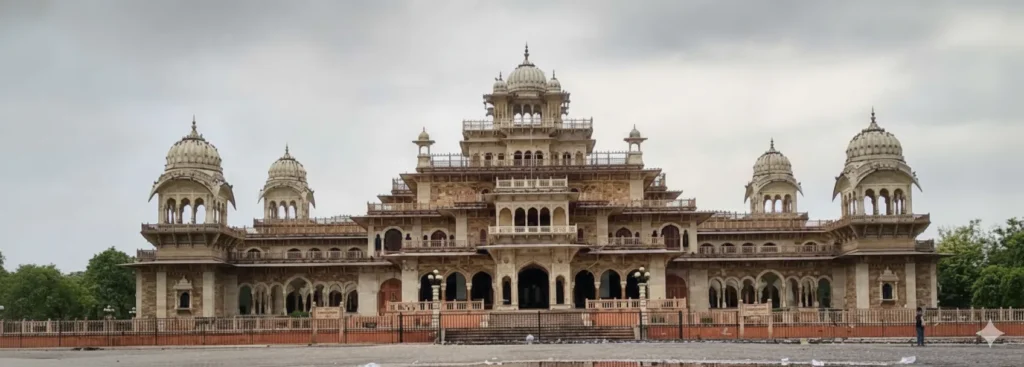 Albert Hall Museum: Jaipur's Architectural Gem. Albert Hall Museum Jaipur Indo-Saracenic architecture historical landmark gallery.
