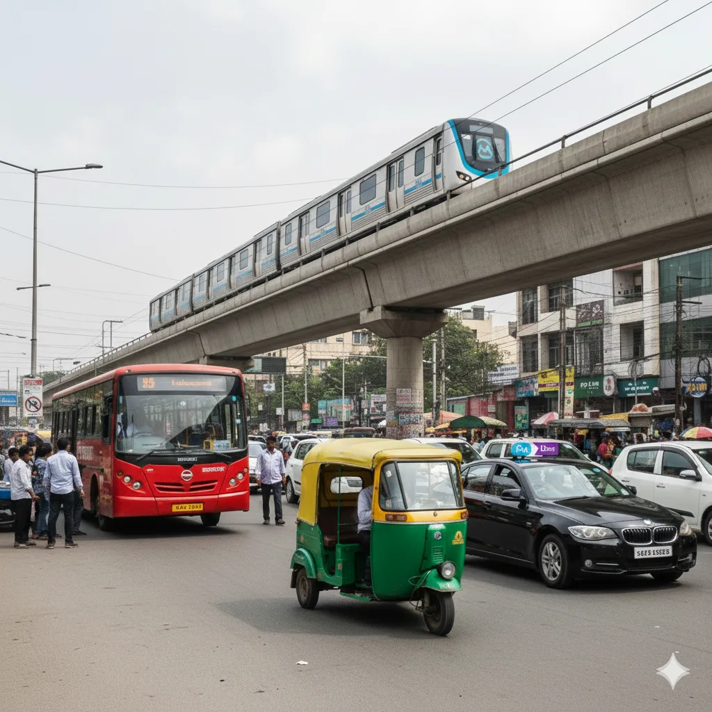 India Travel: Diverse City Transport Options Indian transport Auto Metro Bus car city guide blog