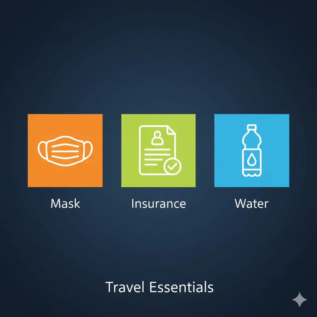 India: Essential Travel Safety Checklist Travel essentials Mask Insurance Water health safety tips guide
