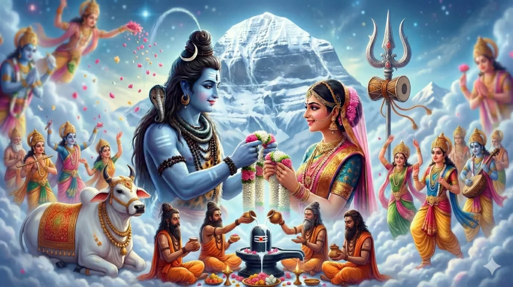 Maha Shivratri Divine Union Of Shiva Parvati Maha shivratri festival shiva parvati divine marriage and rudrabhishek ritual.