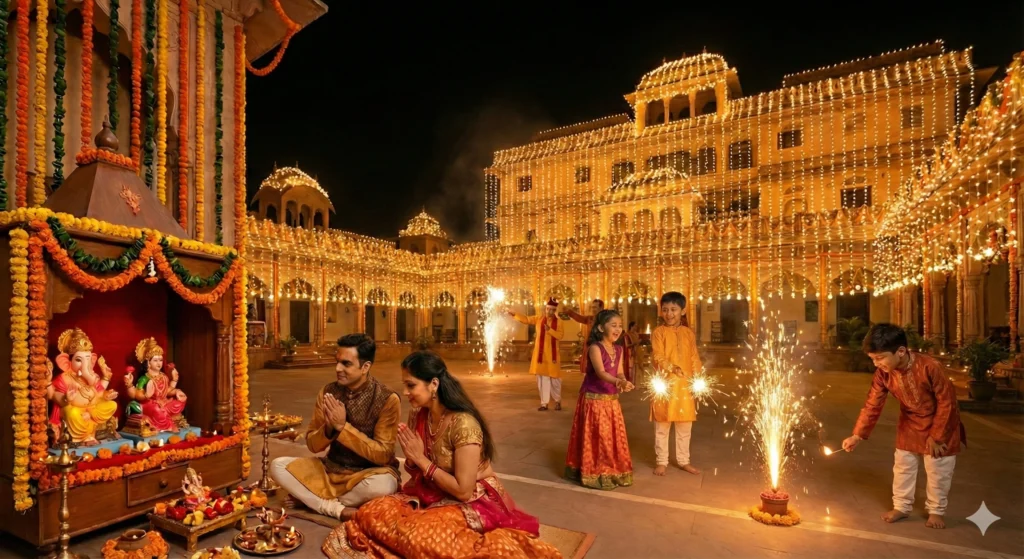 Traditional Diwali Celebration With Prayers And Sparkling Lights Indian Festivals Calendar 2026