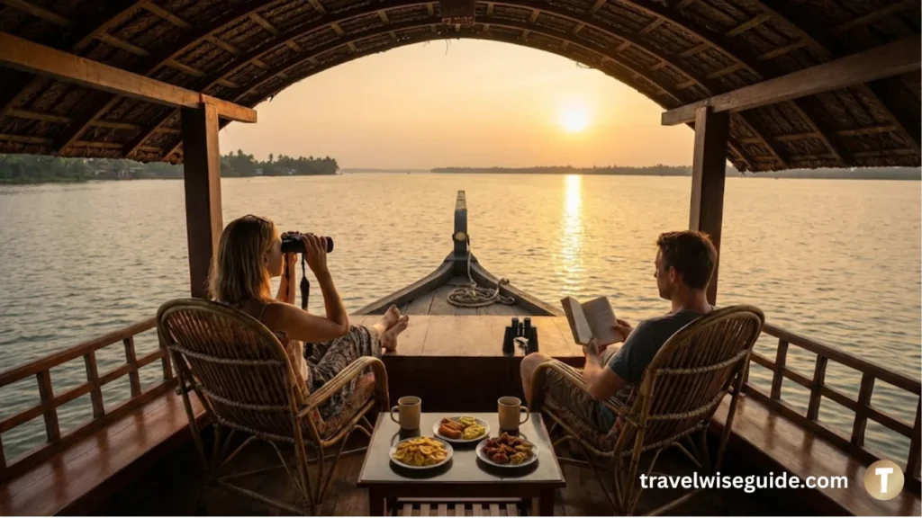Kerala Houseboat Deck Pure Bliss At Sunset Kerala Houseboat Itineray 2026