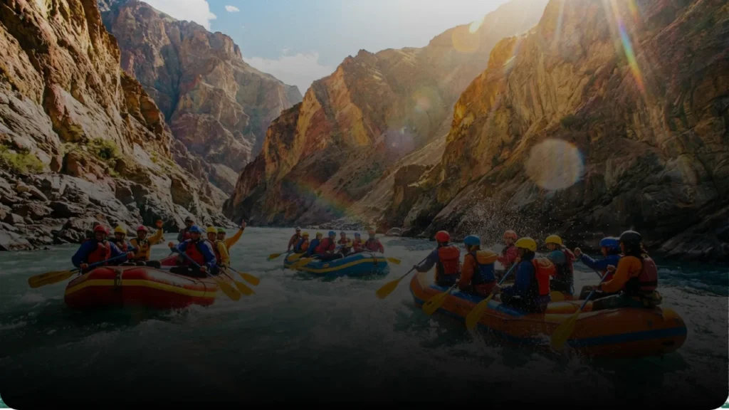 Ladakh River Rafting: Conquer The Wild Himalayan Rapids Ladakh river rafting adventurers navigate white water rapids through Zanskar Canyon.
