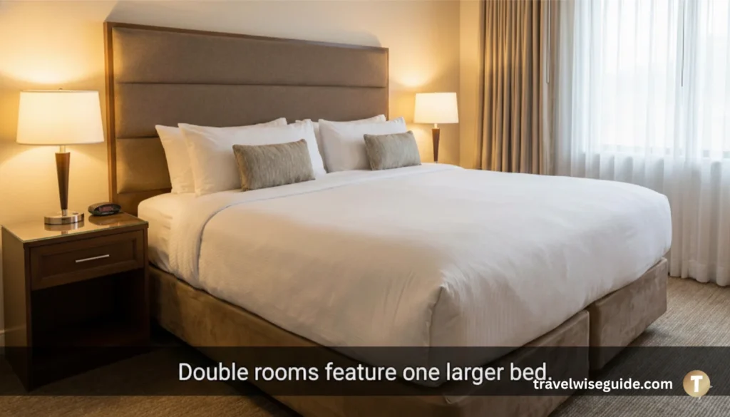 Double Room: Elegant Comfort For Your Next Getaway Double room featuring a large bed for comfortable couple stays.