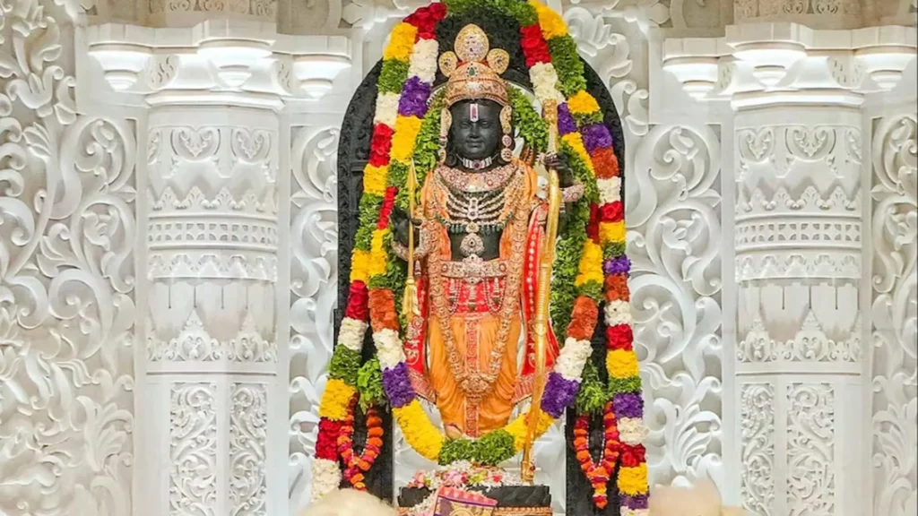 ram-janmabhumi-ayodhya-16x9-1920x1080-1 Ram Janm Bhumi Shree Ram idol decorated with floral garlands indoors